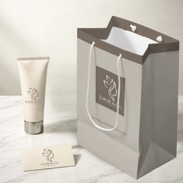 Minimalist Neutral Beige Beauty Paper Gift Bag (Creator Uploaded)