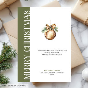Minimalist Neutral Christmas Bauble Greeting Card