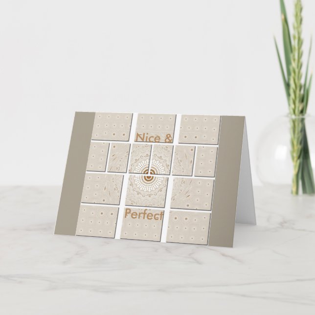 Minimalist Neutral Geometric Beige Tonal Design Card (Front)