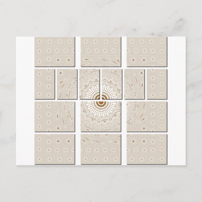 Minimalist Neutral Geometric Beige Tonal Design Postcard (Front)