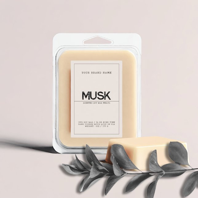 Minimalist neutral modern elegant soy wax melts food label (Creator Uploaded)