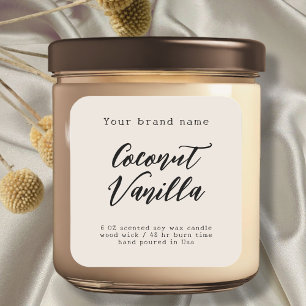 Minimalist neutral packaging candle label