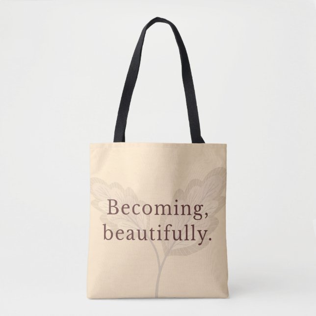 Minimalist Neutral Tote Bag | Modern Feminine Gift (Front)