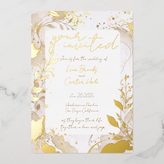 Minimalist Neutral Watercolor Foil (Front)