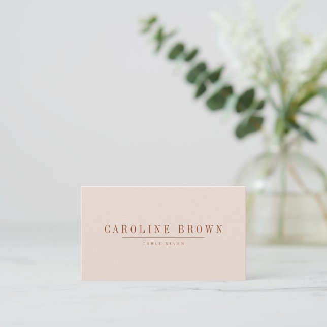 Minimalist Neutral Wedding Reception Place Cards  (Standing Front)
