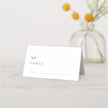 Minimalist Neutral Wedding Table Place Card