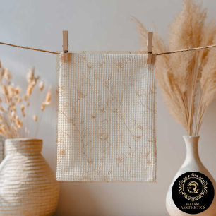 Minimalist Neutral Wildflower Kitchen Towel