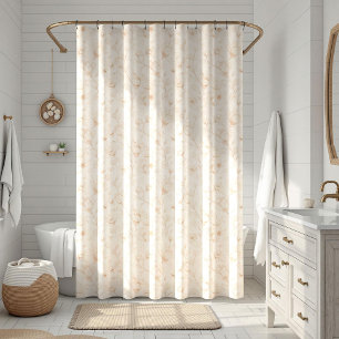 Minimalist Neutral Wildflower Shower Curtain