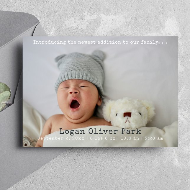 Minimalist New Baby Photo Birth Announcement (Creator Uploaded)