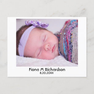 Minimalist New Baby Photo Birth Announcement Card