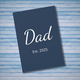 Minimalist New Dad Father's Day Blue   Holiday Card
