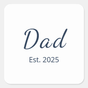 Minimalist New Dad Father's Day  Square Sticker