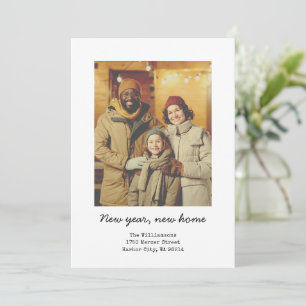 Minimalist New Home Address Moving New Year Photo Holiday Card