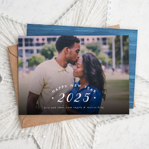 Minimalist New Year Photo Overlay Holiday Card