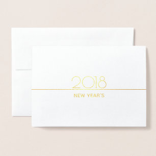 Minimalist New Years Celebration Gold Foil Card