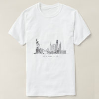 Minimalist New York City Skyline Line Art