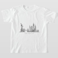 Minimalist New York City Skyline Line Art