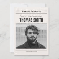 Minimalist Newspaper poster photo birthday