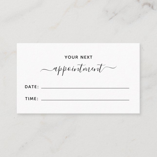 Minimalist Next Appointment with Logo Card (Front)
