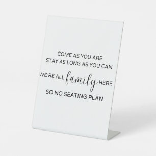 Minimalist No Seating Plan Sign