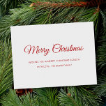Minimalist Non Photo Merry Christmas Holiday Postcard<br><div class="desc">Minimalist Non Photo Merry Christmas Holiday Postard. Features elegant script typography.</div>