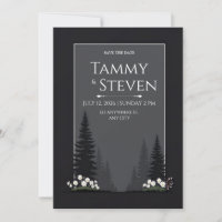 Minimalist Nordic Forest Silhouette Wedding