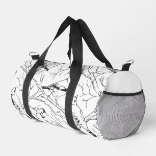 Minimalist North American Birds Line Art Pattern Duffle Bag