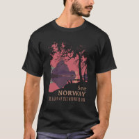 Minimalist Norway Sunset Poster - Mountain Fjord
