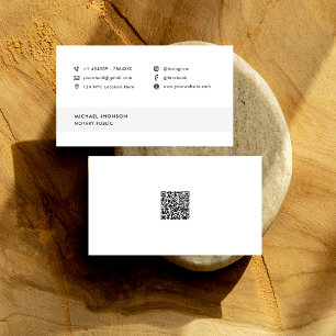 Minimalist Notary Public Qr Code Social Media Icon Business Card