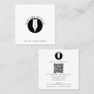 Minimalist Notary Service Signing Agent Logo Square Business Card