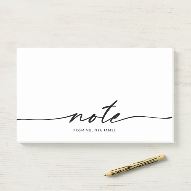 Minimalist Note Script Post-it Notes (On Desk)