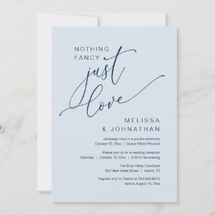 Minimalist Nothing Fancy Just Love Wedding Dinner Invitation