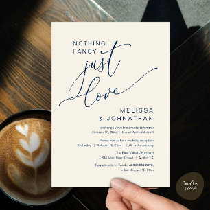 Minimalist Nothing Fancy Just Love Wedding Dinner Invitation