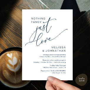 Minimalist Nothing Fancy Just Love Wedding Dinner Invitation