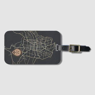 Minimalist NYC Soccer Map Pin Line Art Luggage Tag