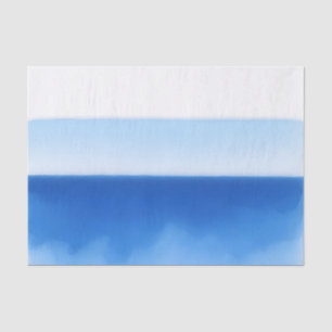 Minimalist Ocean Horizon Blue Watercolor Serenity Tissue Paper