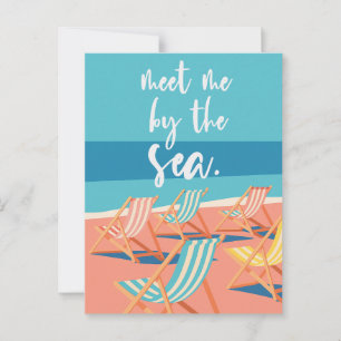 Minimalist Ocean Vacation Beach Postcard