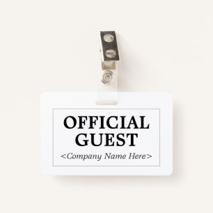 Minimalist "OFFICIAL GUEST" Badge ID Badge