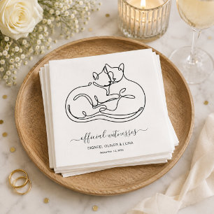Minimalist Official Witnesses Custom Pet Wedding Napkin