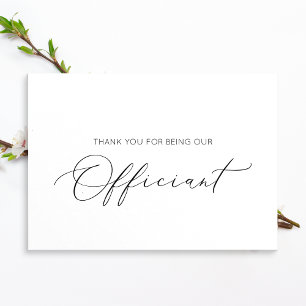 Minimalist Officiant Folded Thank You Card