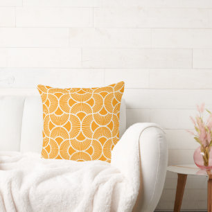 Minimalist Ogee Rising Sun Fans Bright Sunny Cushion