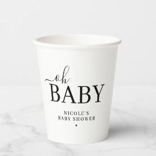 Minimalist Oh Baby Shower Paper Cups