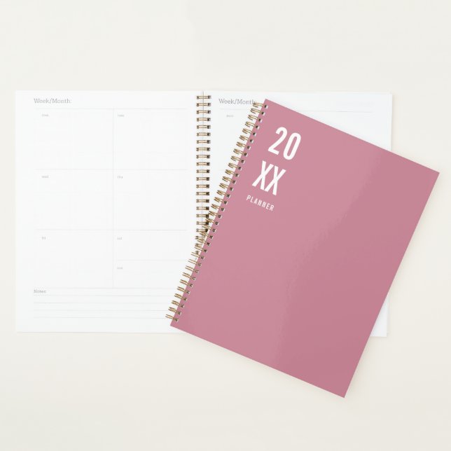 Minimalist Old Rose Undated Weekly Monthly Planner (Display)