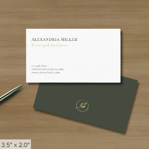 Minimalist Olive Botanical Business Card