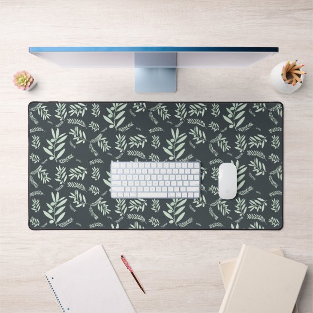 Minimalist Olive Branch Desk Mat – Botanical (Office 1)