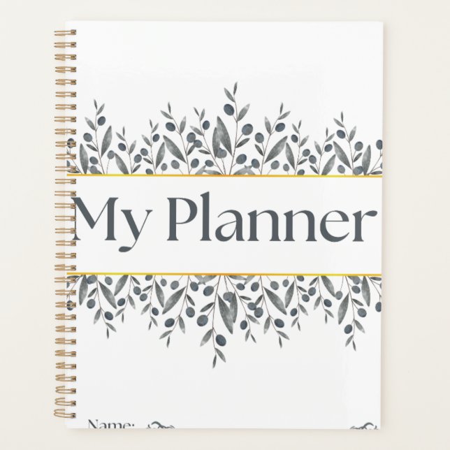 Minimalist Olive Branch "My Planner" Planner (Front)