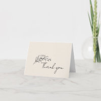 Minimalist Olive Branch Script Custom Thank You