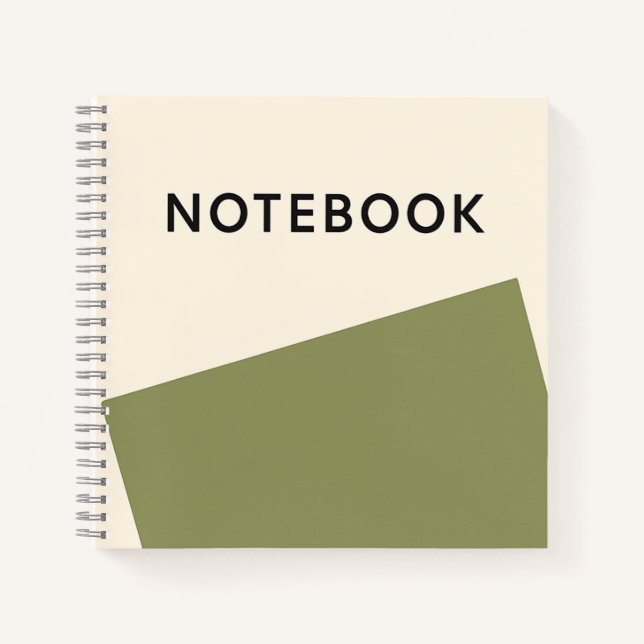 Minimalist Olive Green Notebook (Front)
