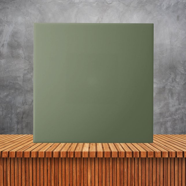 Minimalist Olive Green Plain Solid Colour  Tile (Creator Uploaded)