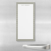 Minimalist Olive Green Stripes Monogram